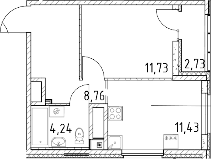 1-комнатная квартира 36.16 м², 13/23 эт., ЖК «Город Первых»